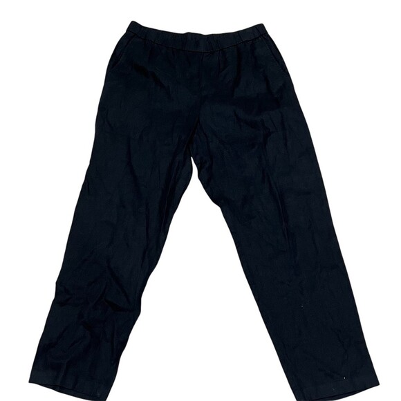 Eileen Fisher Pants Womens Size M Black High Waist Tapered Ankle Pull-On - Picture 8 of 9
